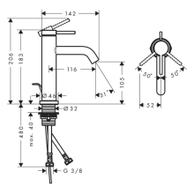 hansgrohe Tecturis S Einhebel-Waschtischmischer 110 EcoSmart+ mit Zugstangen-Ablaufgarnitur, Mattweiß
