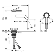 hansgrohe Tecturis S Einhebel-Waschtischmischer 110 EcoSmart+ ohne Ablaufgarnitur, Chrom