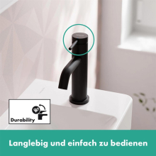 hansgrohe Tecturis S Standventil 80 mit Hebelgriff für Kaltwasser oder vorgemischtes Wasser ohne Ablaufgarnitur, Mattschwarz
