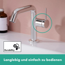 hansgrohe Tecturis S Einhebel-Waschtischmischer 110 Fine CoolStart EcoSmart+ ohne Ablaufgarnitur, Chrom