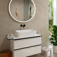 hansgrohe Tecturis S Einhebel-Waschtischmischer Unterputz für Wandmontage EcoSmart+ mit Auslauf 16,5 cm, Mattschwarz