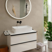 hansgrohe Tecturis S Einhebel-Waschtischmischer Unterputz für Wandmontage EcoSmart+ mit Auslauf 22,5 cm, Mattschwarz
