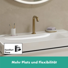 hansgrohe Tecturis S 2-Loch Waschtischmischer 150 CoolStart EcoSmart+ mit Ablaufgarnitur, Brushed Bronze