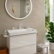 hansgrohe Tecturis S 2-Loch Waschtischmischer 150 CoolStart EcoSmart+ mit Ablaufgarnitur, Mattweiß
