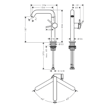 hansgrohe Tecturis S Einhebel-Waschtischmischer 210 Fine CoolStart EcoSmart+ mit Schwenkauslauf und Push-Open Ablaufgarnitur, Brushed Bronze