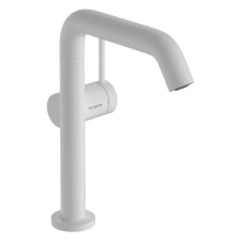 hansgrohe Tecturis S Einhebel-Waschtischmischer 210 Fine CoolStart EcoSmart+ mit Schwenkauslauf und Push-Open Ablaufgarnitur, Mattweiß