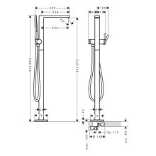hansgrohe Tecturis E Einhebel-Wannenmischer bodenstehend, Mattweiß