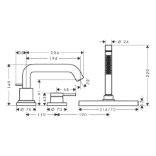 hansgrohe Tecturis S 3-Loch Einhebel-Wannenrandmischer mit sBox, Mattweiß