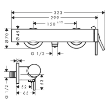 hansgrohe Tecturis S Einhebel-Brausemischer Aufputz, Chrom