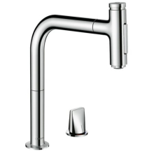 hansgrohe Metris Select M71 2-Loch Einhebel-Küchenmischer 200, Ausziehbrause, 2jet, sBox, Chrom