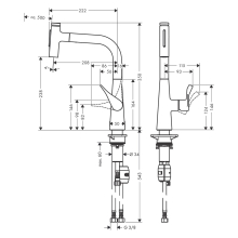 hansgrohe Metris Select M71 Einhebel-Küchenmischer 240, Ausziehbrause, 2jet, Edelstahl Finish
