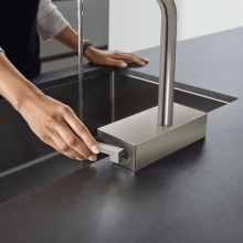 hansgrohe Aquno Select M81 Einhebel-Küchenmischer 250, Ausziehauslauf, 2jet, sBox, Edelstahl Finish