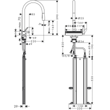 hansgrohe Aquno Select M81 Einhebel-Küchenmischer 170, Ausziehbrause, 3jet, sBox, Chrom