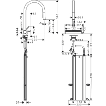 hansgrohe Aquno Select M81 Einhebel-Küchenmischer 170, Ausziehbrause, 3jet, sBox, Mattschwarz