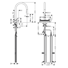 hansgrohe Aquno Select M81 Einhebel-Küchenmischer 170, Ausziehbrause, 3jet, sBox, Edelstahl Finish
