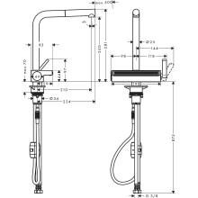 hansgrohe Aquno Select M81 Einhebel-Küchenmischer 250, Ausziehauslauf, 2jet, Mattschwarz