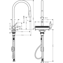 hansgrohe Aquno Select M81 Einhebel-Küchenmischer 170, Ausziehbrause, 3jet, Chrom