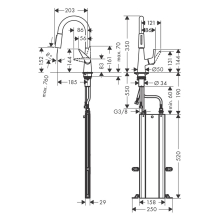 hansgrohe Talis M51 Einhebel-Küchenmischer 160, Ausziehbrause, 2jet, sBox, Edelstahl Finish