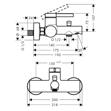 hansgrohe Zesis S Einhebel-Wannenmischer Aufputz, Chrom