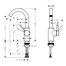 hansgrohe Zesis S Einhebel-Waschtischmischer 210 CoolStart mit Schwenkauslauf ohne Ablaufgarnitur, Chrom