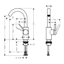 hansgrohe Zesis S Einhebel-Waschtischmischer 210 CoolStart mit Schwenkauslauf und Push-Open Ablaufgarnitur, Chrom