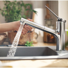 hansgrohe Zesis M33 Einhebel-Küchenmischer 150, Ausziehbrause, 2jet, sBox lite, Chrom