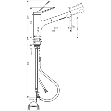 hansgrohe Zesis M33 Einhebel-Küchenmischer 150, Ausziehbrause, 2jet, sBox lite, Mattschwarz