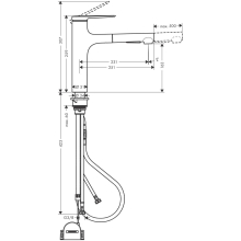 hansgrohe Zesis M33 Einhebel-Küchenmischer 160, Ausziehbrause, 2jet, sBox lite, Mattschwarz