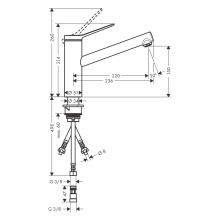 hansgrohe Zesis M33 Einhebel-Küchenmischer 150, Niederdruck/offene Warmwasserbereiter, 1jet, Mattschwarz