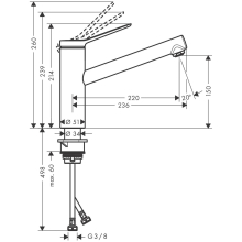 hansgrohe Zesis M33 Einhebel-Küchenmischer 150, CoolStart, EcoSelection, 1jet, Chrom