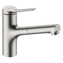 hansgrohe Zesis M33 Einhebel-Küchenmischer 150, Metall Ausziehbrause, 2jet, sBox, Edelstahl Finish