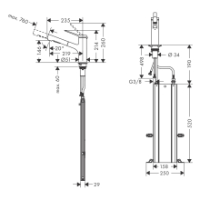 hansgrohe Zesis M33 Einhebel-Küchenmischer 150, Metall Ausziehbrause, 2jet, sBox, Edelstahl Finish