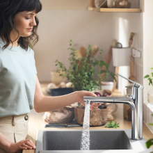 hansgrohe Zesis M33 Einhebel-Küchenmischer 160, Metall Ausziehbrause, 2jet, Chrom