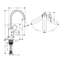 hansgrohe Vivenis Einhebel-Waschtischmischer 210 mit Schwenkauslauf ohne Ablaufgarnitur, Brushed Bronze