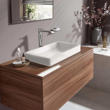 hansgrohe Vivenis Einhebel-Waschtischmischer 250 für Aufsatzwaschtische mit Zugstangen-Ablaufgarnitur, Chrom