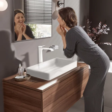 hansgrohe Vivenis Einhebel-Waschtischmischer 250 für Aufsatzwaschtische ohne Ablaufgarnitur, Mattweiß
