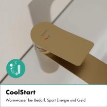 hansgrohe Vivenis Einhebel-Waschtischmischer 250 CoolStart für Aufsatzwaschtische ohne Ablaufgarnitur, Brushed Bronze