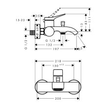 hansgrohe Vivenis Einhebel-Wannenmischer Original Aufputz, Mattschwarz