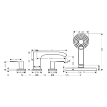 hansgrohe Vivenis 4-Loch Wannenrandarmatur mit sBox, Brushed Black Chrome