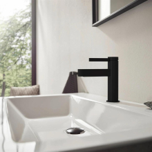 hansgrohe Finoris Einhebel-Waschtischmischer 100 mit Push-Open Ablaufgarnitur, Mattschwarz