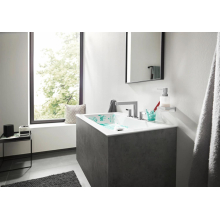 hansgrohe Finoris 3-Loch Waschtischarmatur 110 mit Push-Open Ablaufgarnitur, Chrom