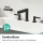 hansgrohe Finoris 3-Loch Waschtischarmatur 110 mit Push-Open Ablaufgarnitur, Brushed Black Chrome