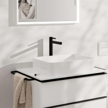hansgrohe Finoris Einhebel-Waschtischmischer 260 CoolStart für Aufsatzwaschtische mit Push-Open Ablaufgarnitur, Mattschwarz
