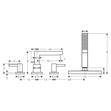 hansgrohe Finoris 4-Loch Wannenrandarmatur mit sBox, Chrom