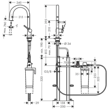 hansgrohe Aqittura M91 FilterSystem 210, Ausziehauslauf, 1jet, sBox, Starter Set, Mattschwarz