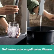 hansgrohe Aqittura M91 FilterSystem 210, Ausziehauslauf, 1jet, Starter Set, Chrom