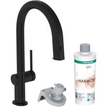 hansgrohe Aqittura M91 FilterSystem 210, Ausziehauslauf, 1jet, Starter Set, Mattschwarz