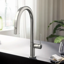 hansgrohe Aqittura M91 FilterSystem 210, Ausziehauslauf, 1jet, Starter Set, Edelstahl Finish