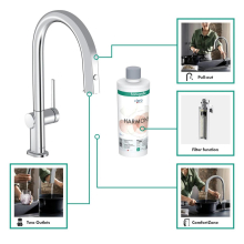 hansgrohe Aqittura M91 FilterSystem 210, Ausziehauslauf, 1jet, Chrom
