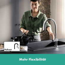 hansgrohe Aqittura M91 FilterSystem 210, Ausziehauslauf, 1jet, Chrom